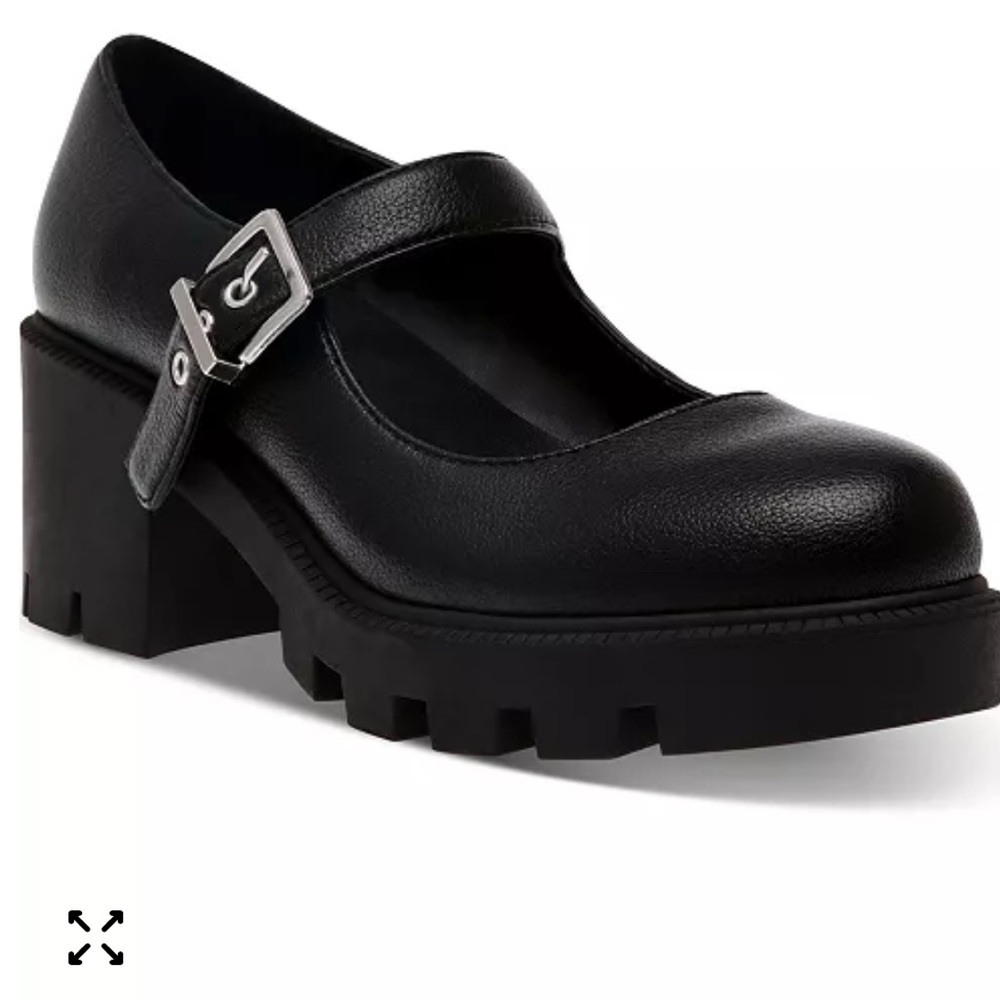 DV by Dolce Vita Women's Black Nebula Platform Lug Sole Mary Jane Shoes Size 8.5